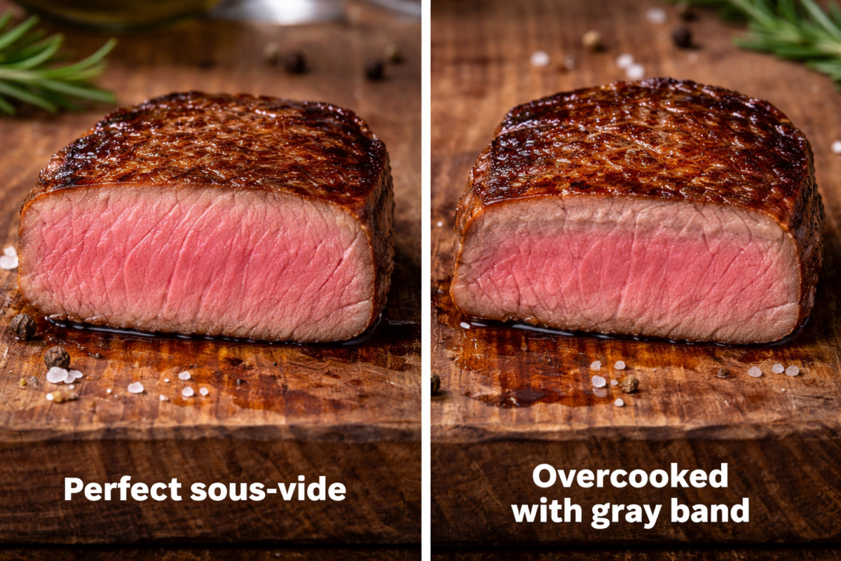 Sous vide and overcooked