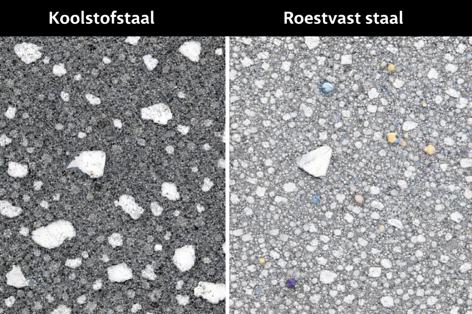 koolstofstaal en roestvast staal