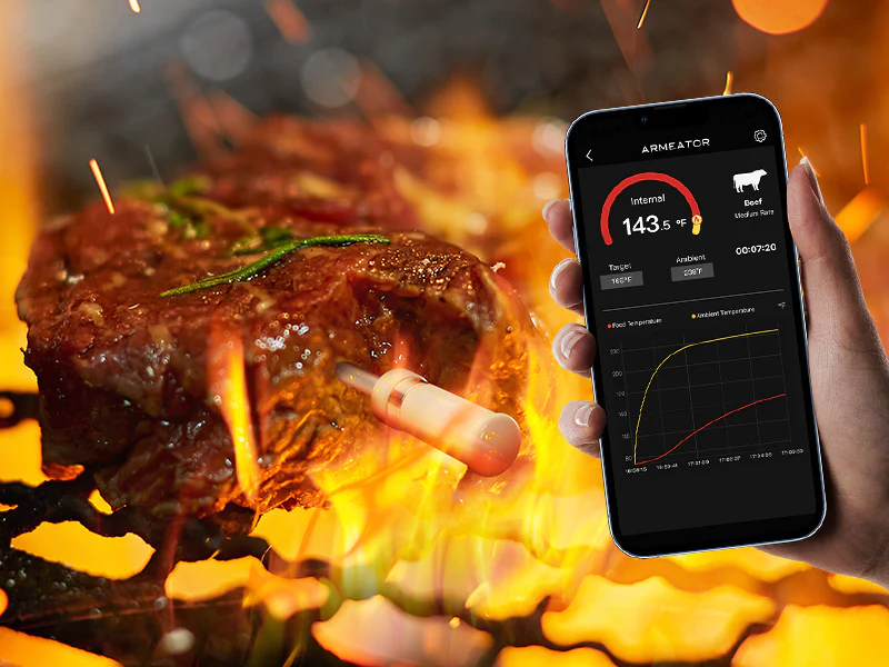 Armeator A1 draadloze Bluetooth thermometer chef and knife webshop