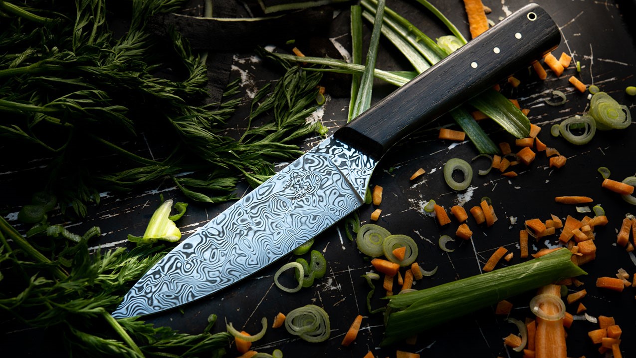 damascus damast staal chef and knife