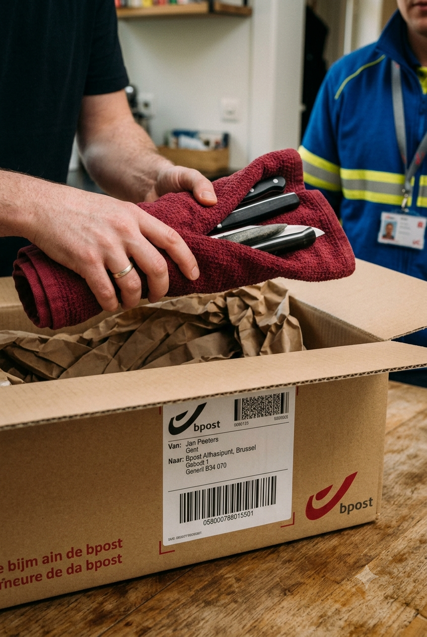 Ophaling slijpservice messen voor België door Chef & Knife