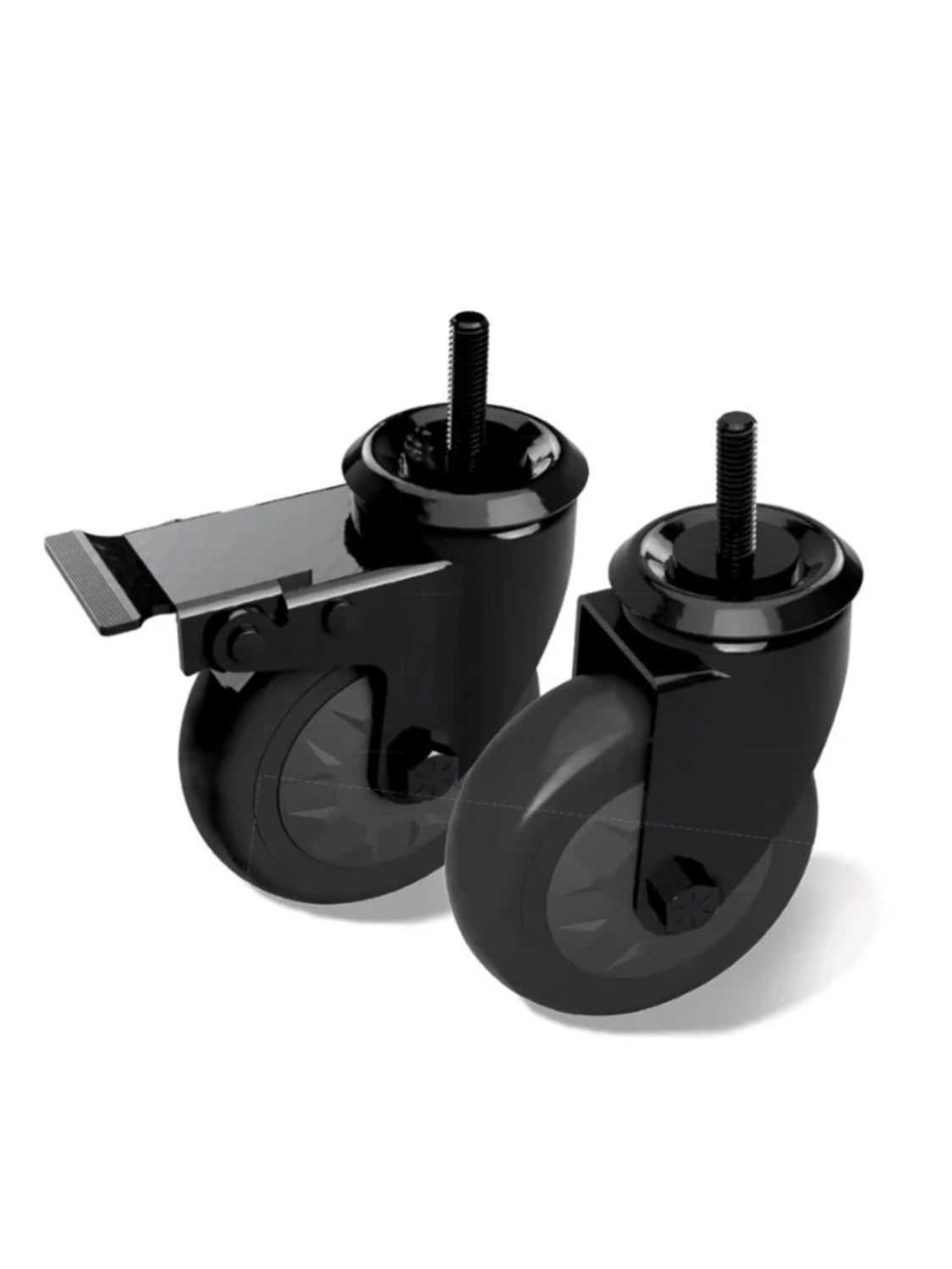 Chef & Knife - Big Green Egg Caster Kit - 1 met lock, 1 zonder lock