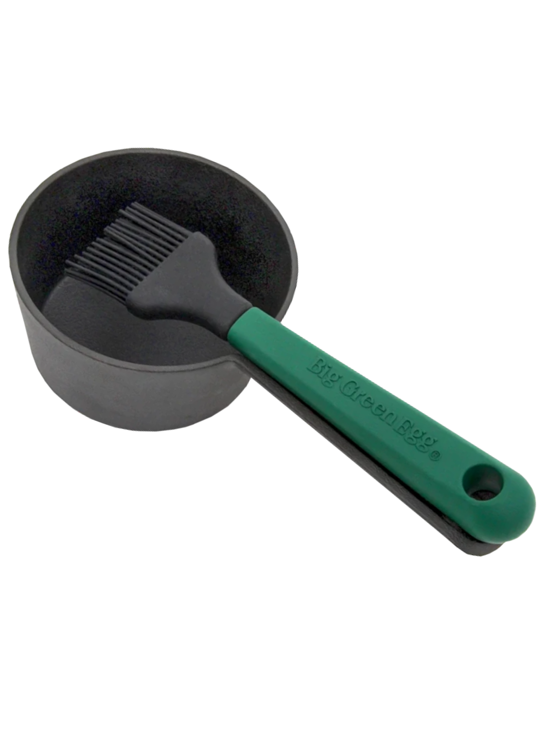 Chef & Knife Big Green Egg Ci Sauce Pot W Basting Brush Cast Iron