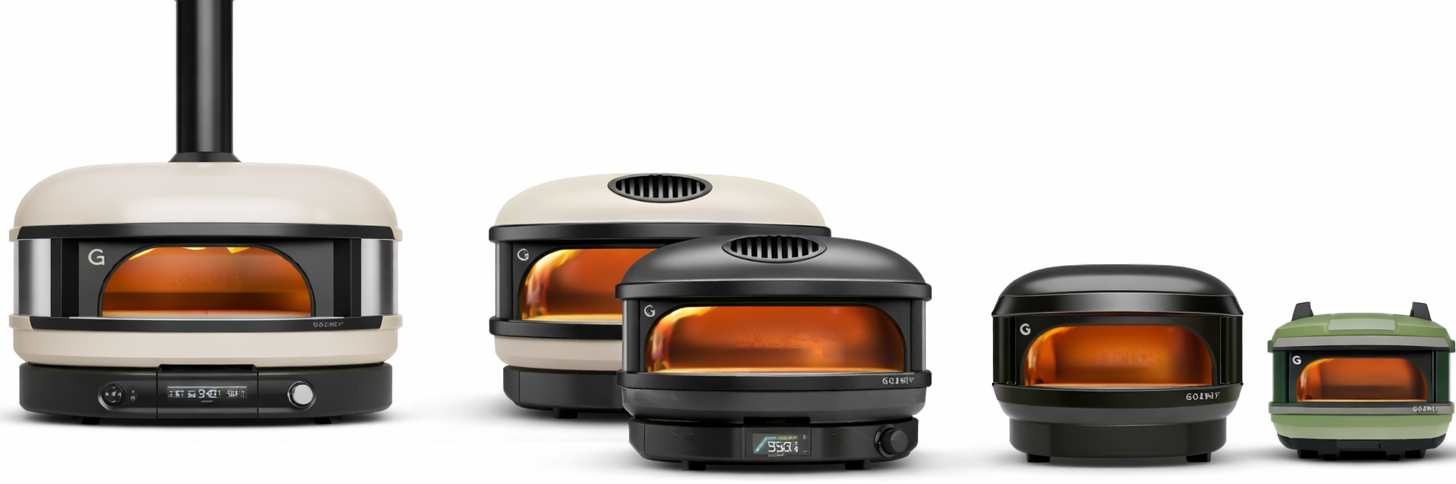 Gozney alle modellen naast mekaar van klein naar groot